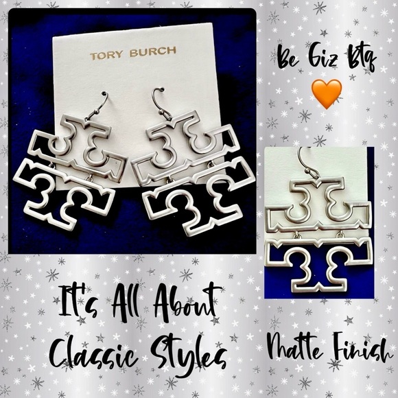 Tory Burch Jewelry - 🆕Tory Burch Authentic Silver Tory Logo Earrings At Awesome Price Buy Now & Save